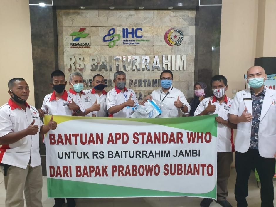 RS Baiturrahim Jambi Terima Bantuan APD Standar WHO dari Bapak Prabowo Subianto